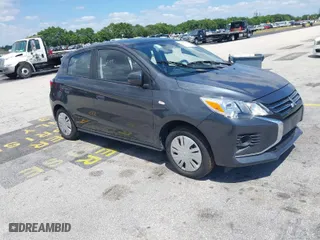 2024 Mitsubishi Mirage ES with VIN ML32AUHJXRH007422, listed as a IAAI auction lot 42037057 with 24,105 mi miles. Bid and sale history available at carsss.com. Image 1.