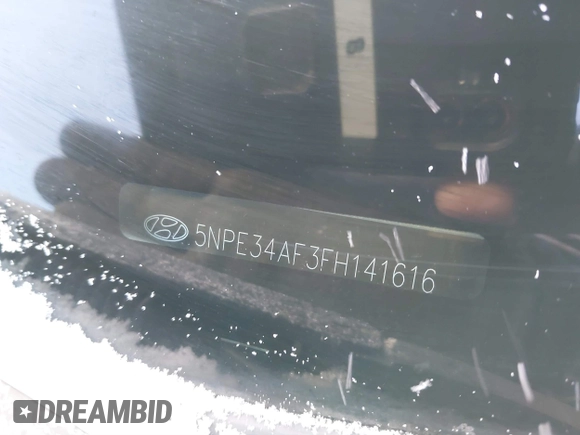 2015 Hyundai Sonata Sport with VIN 5NPE34AF3FH141616, listed as a IAAI auction lot 41005650 with 138,291 mi miles and . Bid and sale history available at DreamBid. Image 9.