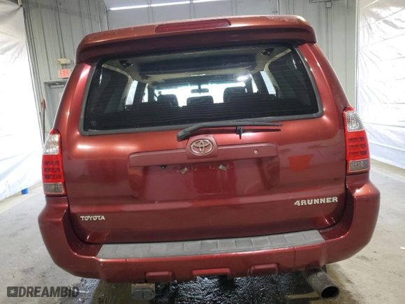 2006 Toyota 4Runner SR5 with VIN JTEBT14R368035328, listed as a Copart auction lot 51072975 with 167,219 mi miles and Clean Title. Bid and sale history available at carsss.com. Image 6.