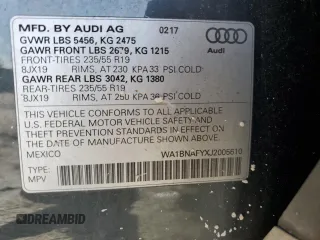 2018 Audi Q5 Premium Plus with VIN WA1BNAFYXJ2005610, listed as a Copart auction lot 58740605 with 138,328 mi miles and Salvage title. Bid and sale history available at DreamBid. Image 14.