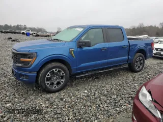 2024 Ford F-150 STX with VIN 1FTEW2KP1RFA60745, listed as a Copart auction lot 43377715 with 15,781 mi miles and Salvage Title. Bid and sale history available at carsss.com. Image 1.