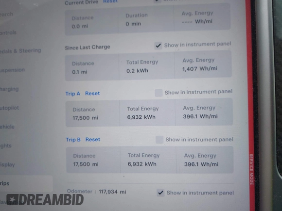 2018 Tesla Model S 75D with VIN 5YJSA1E21JF283971, listed as a IAAI auction lot 42507010 with 117,934 mi miles and . Bid and sale history available at DreamBid. Image 7.