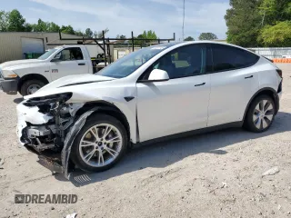 2020 Tesla Model Y Long Range z VIN 5YJYGDEEXLF043910, wystawiony jako Copart lot #54007745 z przebiegiem 102 974 mil mil oraz Szkoda całkowita • Salvage title. Historia ofert i sprzedaży dostępna na DreamBid. Obrazek 1.