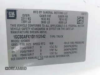 2013 Chevrolet Express Cargo with VIN 1GCSGAFX1D1162542, listed as a IAAI auction lot 42529901 with 310,164 mi miles and . Bid and sale history available at DreamBid. Image 9.