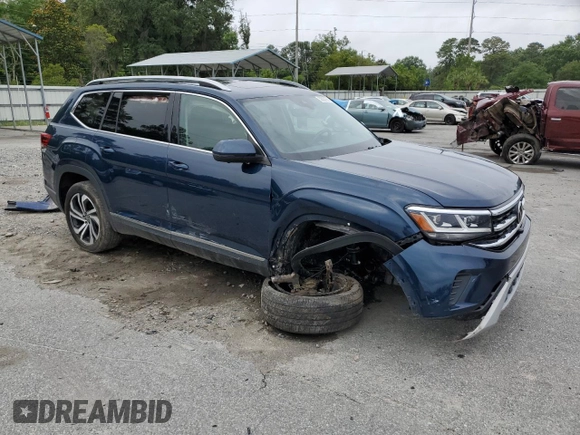 2021 Volkswagen Atlas SEL Premium with VIN 1V2TR2CA0MC532578, listed as a Copart auction lot 58321935 with 95,283 mi miles and Salvage title. Bid and sale history available at DreamBid. Image 4.