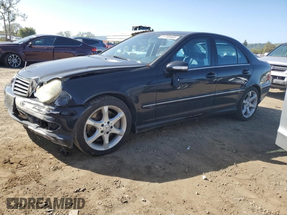 2007 Mercedes-Benz C 230 Sport with VIN WDBRF52H87F857260, listed as a Copart auction lot 51708465 with 157,435 mi miles and Salvage Title. Bid and sale history available at DreamBid. Image 1.