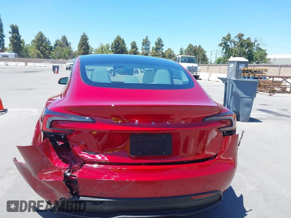 2025 Tesla Model 3 Long Range with VIN 5YJ3E1EA6SF917745, listed as a IAAI auction lot 42533673 with 7,305 mi miles and . Bid and sale history available at DreamBid. Image 16.