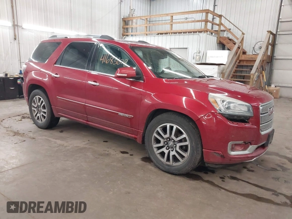 2014 GMC Acadia Denali with VIN 1GKKVTKD0EJ120088, listed as a IAAI auction lot 41683678 with 202,214 mi miles and . Bid and sale history available at carsss.com. Image 1.