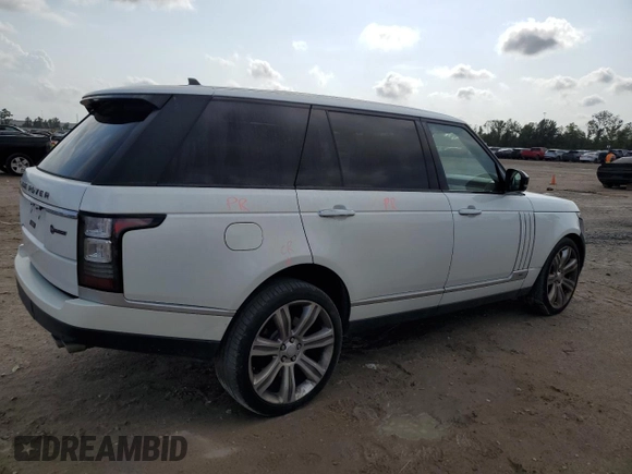 2016 Land Rover Range Rover with VIN SALGW3EF7GA296739, listed as a Copart auction lot 77678794 with 58,193 mi miles and Salvage title. Bid and sale history available at DreamBid. Image 3.