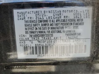 2021 Nissan Sentra SV with VIN 3N1AB8CV8MY329726, listed as a Copart auction lot 56601225 with 51,856 mi miles and Salvage Title. Bid and sale history available at DreamBid. Image 12.