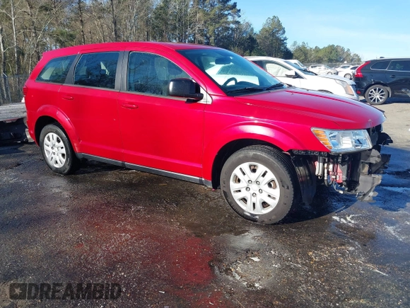 2015 Dodge Journey American Value Pkg with VIN 3C4PDCAB8FT610745, listed as a IAAI auction lot 41812606 with 252,734 mi miles. Bid and sale history available at carsss.com. Image 1.