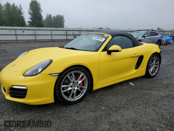 2013 Porsche Boxster S with VIN WP0CB2A87DS130116, listed as a Copart auction lot 64066325 with 53,872 mi miles and Salvage title. Bid and sale history available at DreamBid. Image 1.