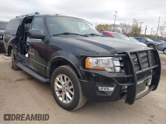 2017 Ford Expedition Max Limited with VIN 1FMJK1KT9HEA06255, listed as a IAAI auction lot 41748880 with 208,256 mi miles and . Bid and sale history available at DreamBid. Image 1.