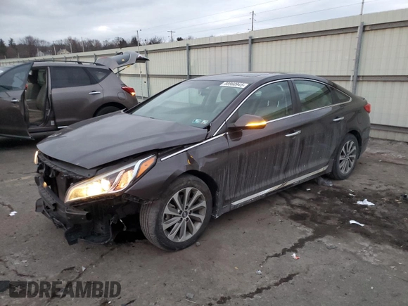 2017 Hyundai Sonata Sport with VIN 5NPE34AF4HH453107, listed as a Copart auction lot 88960945 with 82,082 mi miles and Salvage Title. Bid and sale history available at DreamBid. Image 1.