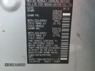 2020 Nissan Rogue SV z VIN KNMAT2MT2LP517288, wystawiony jako Copart lot #61506345 z przebiegiem 76 097 mil mil oraz Nie do naprawy • Non repairable. Historia ofert i sprzedaży dostępna na DreamBid. Obrazek 14.