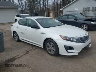 2015 Kia Optima Hybrid with VIN KNAGM4AD7F5086217, listed as a IAAI auction lot 41811147 with 146,039 mi miles. Bid and sale history available at carsss.com. Image 1.
