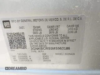 2021 Chevrolet Blazer LT с VIN 3GNKBCRS5MS563186, выставлен на аукционе IAAI как лот 42282938 с пробегом 54 410 миль миль и . История ставок и продаж доступна на DreamBid. Изображение 9.
