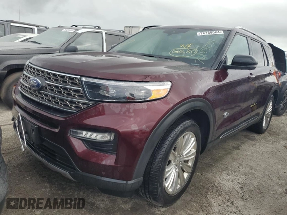 2022 Ford Explorer King Ranch with VIN 1FM5K7LCXNGB57186, listed as a Copart auction lot 76189084 with 0 mi miles and Non Repairable. Bid and sale history available at carsss.com. Image 1.