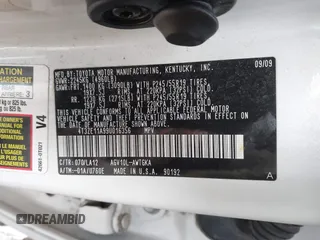 2009 Toyota Venza z VIN 4T3ZE11A99U016356, wystawiony jako IAAI lot #41911800 z przebiegiem 185 086 mil mil oraz . Historia ofert i sprzedaży dostępna na DreamBid. Obrazek 9.