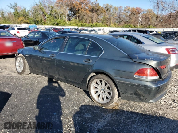 2003 BMW 7 Series 745Li with VIN WBAGN63413DS45269, listed as a Copart auction lot 80987154 with 80,882 mi miles and Salvage Title. Bid and sale history available at DreamBid. Image 2.