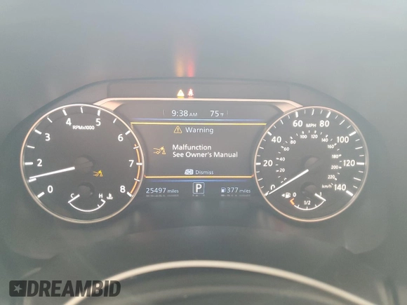 2021 Nissan Altima 2.5 SR with VIN 1N4BL4CV1MN411081, listed as a Copart auction lot 46122145 with 25,497 mi miles and Salvage Title. Bid and sale history available at carsss.com. Image 9.