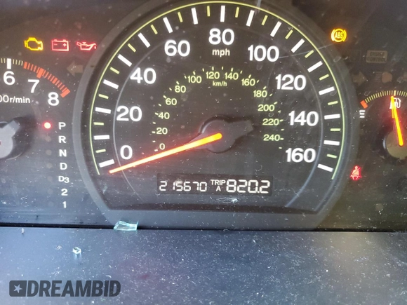 2005 Honda Accord EX with VIN 1HGCM56735A077841, listed as a Copart auction lot 45274465 with 215,670 mi miles and Salvage Title. Bid and sale history available at DreamBid. Image 9.