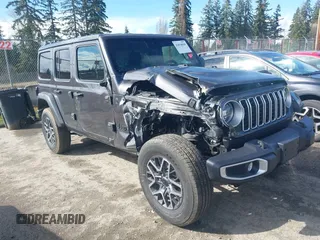 2025 Jeep Wrangler Sahara with VIN 1C4PJXENXSW527925, listed as a IAAI auction lot 41818650 with 5,478 mi miles and . Bid and sale history available at DreamBid. Image 1.