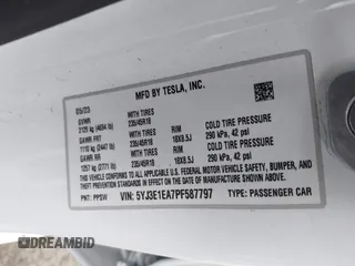 2023 Tesla Model 3 с VIN 5YJ3E1EA7PF587797, выставлен на аукционе IAAI как лот 42293954 с пробегом 22 342 миль миль и . История ставок и продаж доступна на DreamBid. Изображение 9.