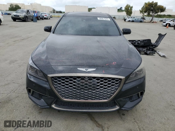 2018 Genesis G80 Sport with VIN KMHGN4JB2JU262468, listed as a Copart auction lot 50961045 with 100,118 mi miles and Salvage title. Bid and sale history available at DreamBid. Image 5.