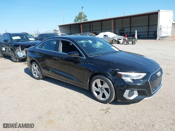 2023 Audi A3 Premium with VIN WAUAUDGY1PA070894, listed as a IAAI auction lot 42045730 with 52,397 mi miles. Bid and sale history available at carsss.com. Image 1.