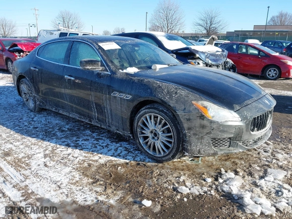 2014 Maserati Quattroporte S Q4 with VIN ZAM56RRA3E1123504, listed as a IAAI auction lot 41395299 with 49,192 mi miles. Bid and sale history available at carsss.com. Image 1.