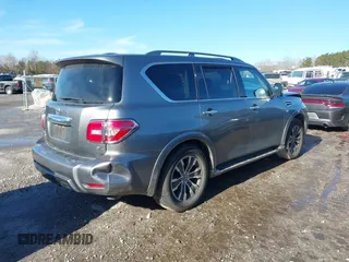 2020 Nissan Armada SV with VIN JN8AY2ND6L9107451, listed as a IAAI auction lot 41440162 with 101,737 mi miles. Bid and sale history available at carsss.com. Image 4.