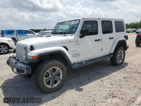 2019 Jeep Wrangler Unlimited Sahara with VIN 1C4HJXEG4KW577094, listed as a Copart auction lot 55409845 with 155,540 mi miles and Salvage title. Bid and sale history available at DreamBid. Image 1.