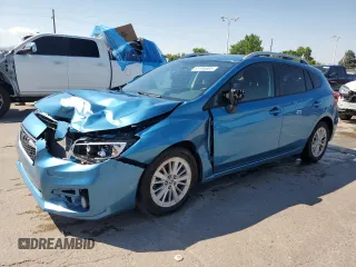 2018 Subaru Impreza Premium with VIN 4S3GTAD65J3747197, listed as a Copart auction lot 61194005 with 52,165 mi miles and Salvage title. Bid and sale history available at DreamBid. Image 1.
