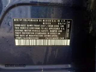 2014 Volkswagen Jetta TDI w/Sunroof z VIN 3VWPL7AJ0EM625568, wystawiony jako Copart lot #54929055 z przebiegiem 134 793 mil mil oraz Szkoda całkowita • Salvage title. Historia ofert i sprzedaży dostępna na DreamBid. Obrazek 12.