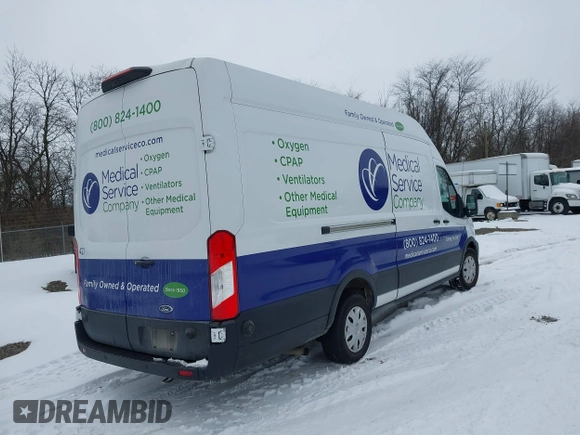 2021 Ford Transit Cargo with VIN 1FTBW3X80MKA98459, listed as a IAAI auction lot 41236413 with 86,778 mi miles. Bid and sale history available at carsss.com. Image 4.