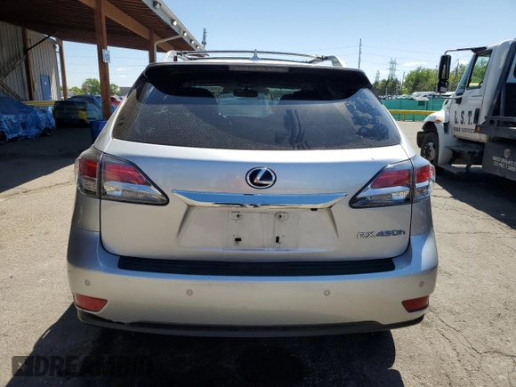 2013 Lexus RX 450h with VIN JTJBC1BA0D2053168, listed as a Copart auction lot 57821265 with 88,835 mi miles and Salvage title. Bid and sale history available at DreamBid. Image 6.