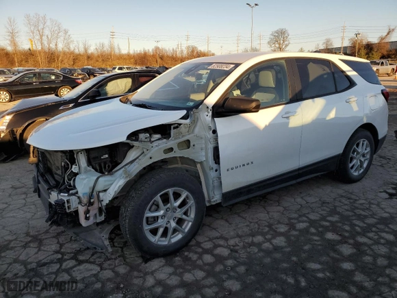 2022 Chevrolet Equinox LS with VIN 3GNAXHEVXNS240506, listed as a Copart auction lot 82908234 with 77,966 mi miles and Salvage Title. Bid and sale history available at carsss.com. Image 1.
