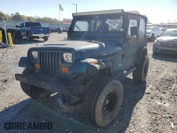 1995 Jeep Wrangler S with VIN 1J4FY19P8SP258828, listed as a Copart auction lot 81400024 with 165,662 mi miles and Salvage Title. Bid and sale history available at carsss.com. Image 1.