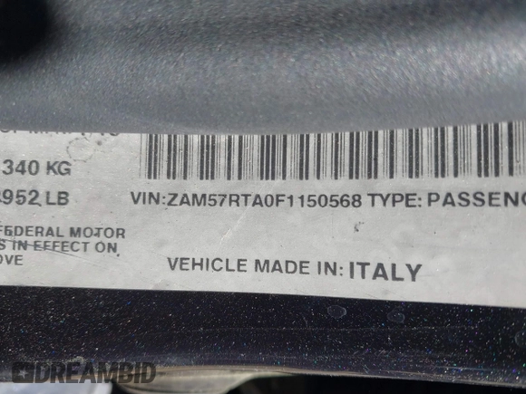 2015 Maserati Ghibli S Q4 z VIN ZAM57RTA0F1150568, wystawiony jako IAAI lot #42092243 z przebiegiem 44 560 mil mil oraz . Historia ofert i sprzedaży dostępna na DreamBid. Obrazek 9.