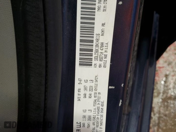2008 Dodge Avenger SXT with VIN 1B3LC56K18N140116, listed as a Copart auction lot 54660165 with 121,596 mi miles and Salvage Title. Bid and sale history available at carsss.com. Image 12.