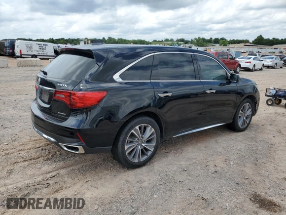 2017 Acura MDX Technology with VIN 5J8YD4H52HL004190, listed as a Copart auction lot 56677235 with 90,572 mi miles and Salvage title. Bid and sale history available at DreamBid. Image 3.