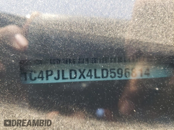 2020 Jeep Cherokee Limited with VIN 1C4PJLDX4LD596814, listed as a Copart auction lot 64524984 with 55,593 mi miles and Salvage title. Bid and sale history available at DreamBid. Image 12.