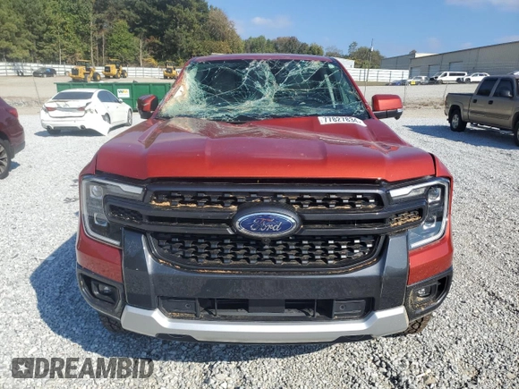 2024 Ford Ranger LARIAT with VIN 1FTER4KH8RLE11891, listed as a Copart auction lot 77827834 with 12,423 mi miles and Salvage Title. Bid and sale history available at carsss.com. Image 5.