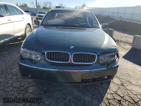 2003 BMW 7 Series 745Li with VIN WBAGN63413DS45269, listed as a Copart auction lot 80987154 with 80,882 mi miles and Salvage Title. Bid and sale history available at DreamBid. Image 5.