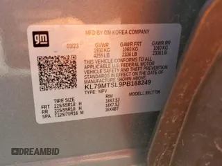 2023 Chevrolet TrailBlazer RS with VIN KL79MTSL9PB168249, listed as a Copart auction lot 66325464 with 25,071 mi miles and Salvage Title. Bid and sale history available at DreamBid. Image 12.