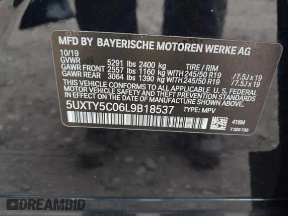 2020 BMW X3 xDrive30i with VIN 5UXTY5C06L9B18537, listed as a IAAI auction lot 41901984 with 109,150 mi miles and . Bid and sale history available at DreamBid. Image 9.