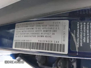 2004 Volkswagen Jetta GLS с VIN WVWSR61J44W144517, выставлен на аукционе IAAI как лот 41918650 с пробегом 164 988 миль миль и . История ставок и продаж доступна на DreamBid. Изображение 9.