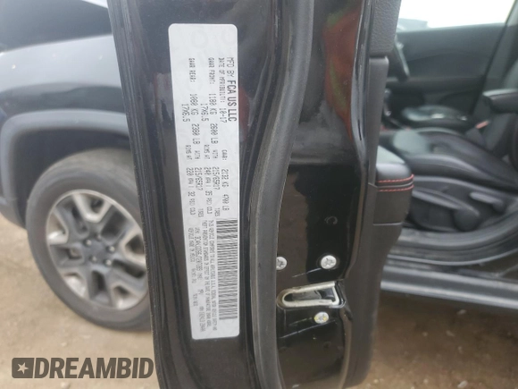2018 Jeep Compass Trailhawk with VIN 3C4NJDDB6JT207289, listed as a Copart auction lot 56013675 with 83,385 mi miles and Salvage title. Bid and sale history available at DreamBid. Image 13.