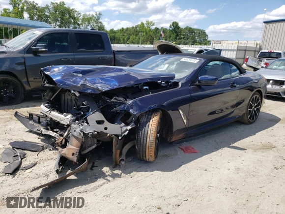 2022 BMW 8 Series 840i with VIN WBADZ2C09NCJ99129, listed as a Copart auction lot 58639014 with 26,194 mi miles and Salvage Title. Bid and sale history available at carsss.com. Image 1.